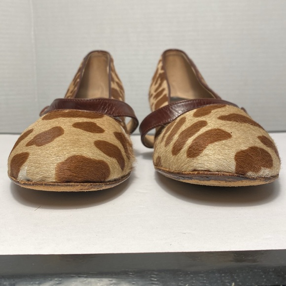 Kate Spade Calf Hair Kitten Heels Womens 10 Brown Tan Animal Print Mary Jane - Picture 9 of 13
